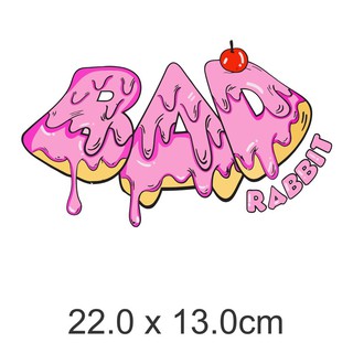 Hình ủi nhiệt - hình bánh chữ bad rabit ủi áo áo phông thời trang