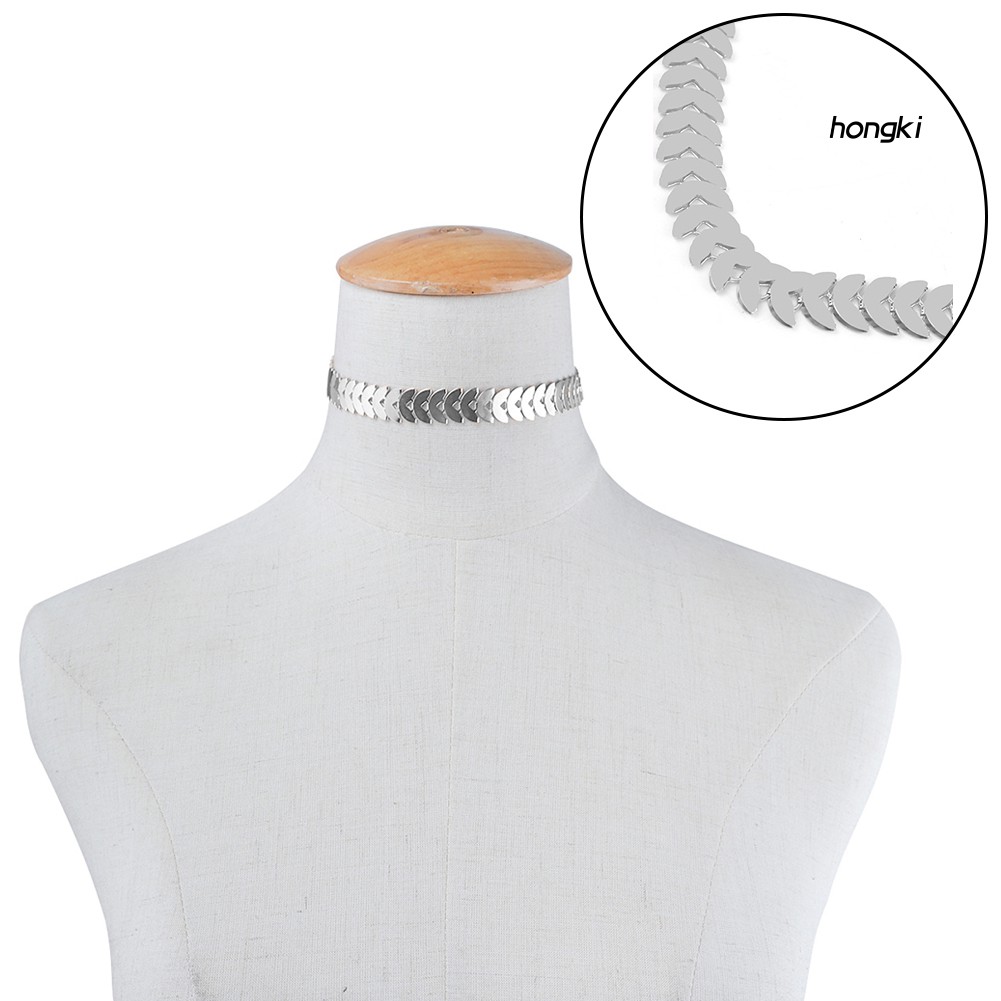Vòng cổ choker bằng hợp kim thiết kế hình lá thời trang cho nữ