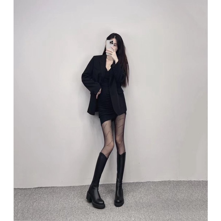 Giày bốt cổ cao mũi tròn khóa kéo năng động dành cho nữ | BigBuy360 - bigbuy360.vn