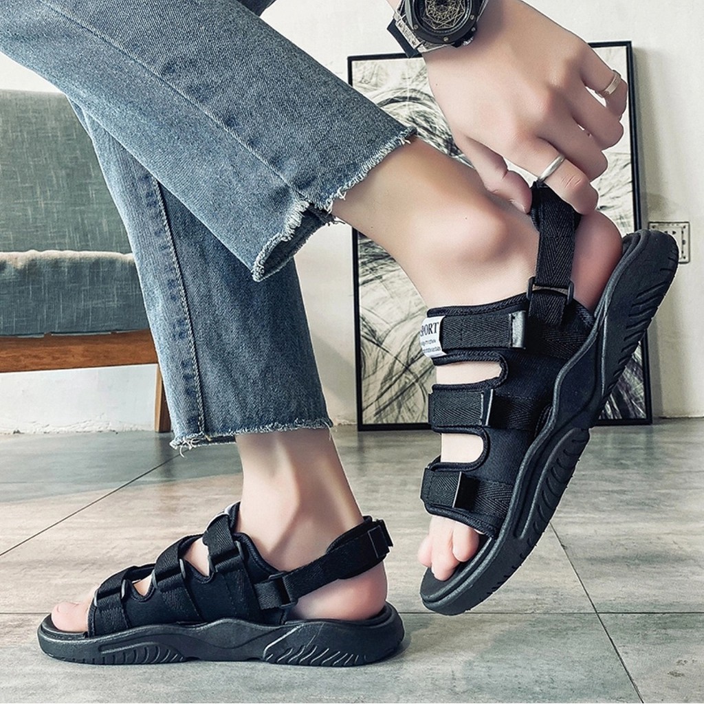 Sandal nam nữ US23 mới - Giày sandal đế bệt chất lượng cao - quai sau tháo rời