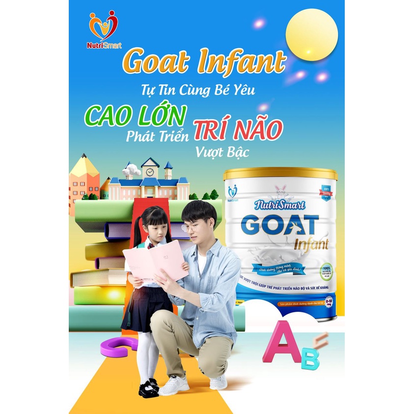Sữa NUTRI SMART GOAT INFANT hộp 900g cho trẻ từ 0 đến 12 tháng giúp bé cao lớn phát triển toàn diện