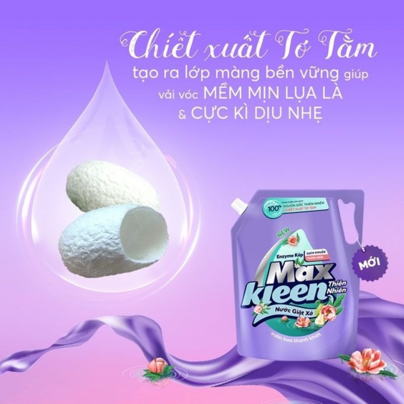 Maxkleen - Nước Giặt Xả Maxkleen VƯỜN HOA THANH KHIẾT  - Túi 2,2kg