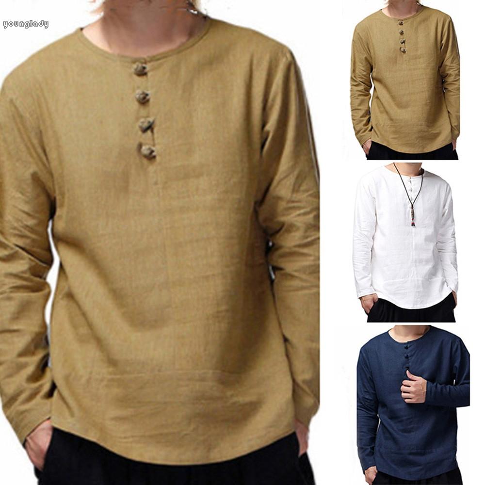 Áo Thun Trắng / Khaki / Dark Blue Button Cotton Pha Thoải Mái