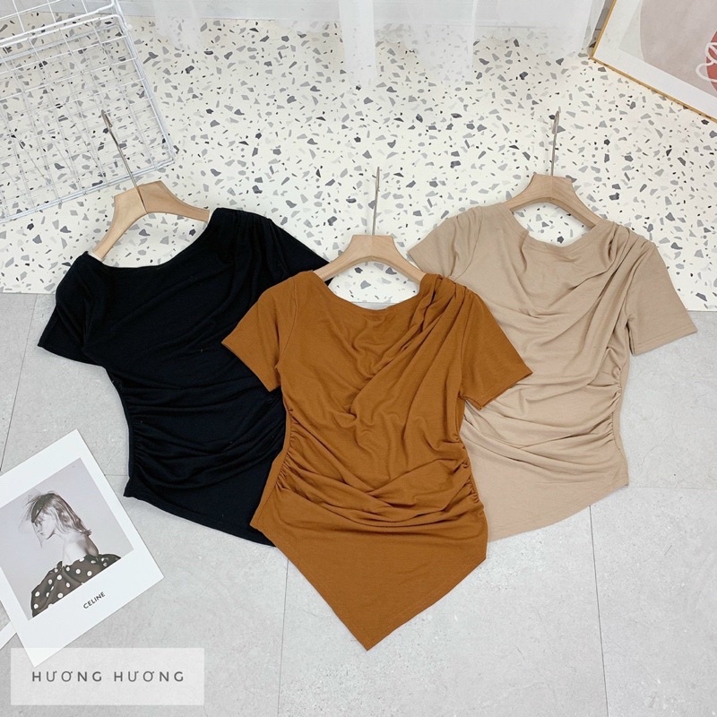 Áo thun rúm vạt nhọn siêu hot
