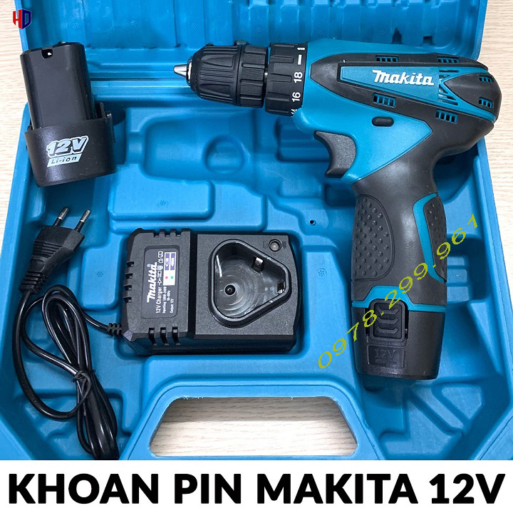 [ HÀNG CAO CẤP ] Máy Khoan Bắn Vít Dùng Pin Makita 12V +  Tặng Bộ Phụ Kiện Cao Cấp