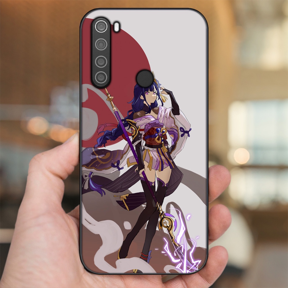 Ốp lưng Xiaomi Redmi Note 8 viền đen in hình Raiden Shogun Genshin Impact