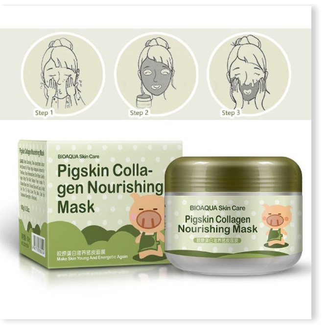 [Mã giảm giá] 🐽 Mặt Nạ Collagen Tươi Bì Heo No.BQY0504 Pigskin Colla-gen Nourishing Mask Bioaqua Dưỡng Và Tái Tạo Da -W