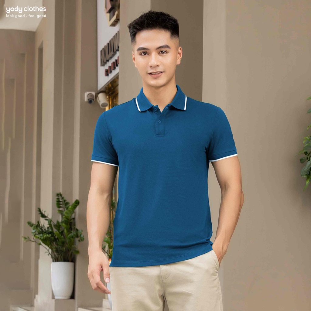 [SALE 50%] Áo polo nam YODY phối vai mới lạ khử mùi thấm hút siêu tốt APM5383