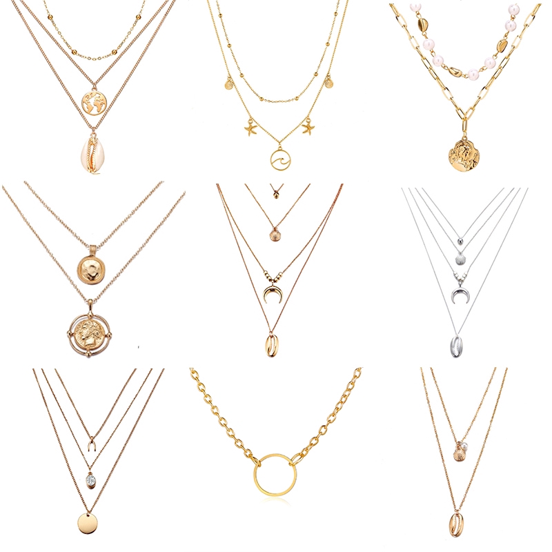 Vòng cổ choker AY nhiều lớp phong cách retro độc đáo dành cho nữ