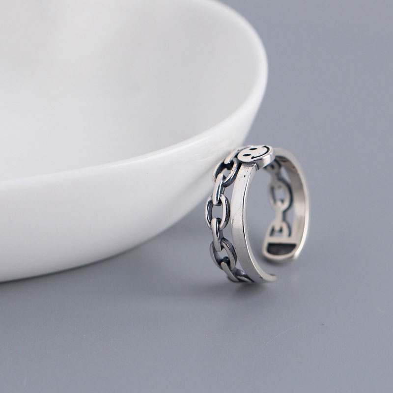 Nhẫn Kim Loại Họa Tiết Mặt Cười Dễ Thương Cho Nữ