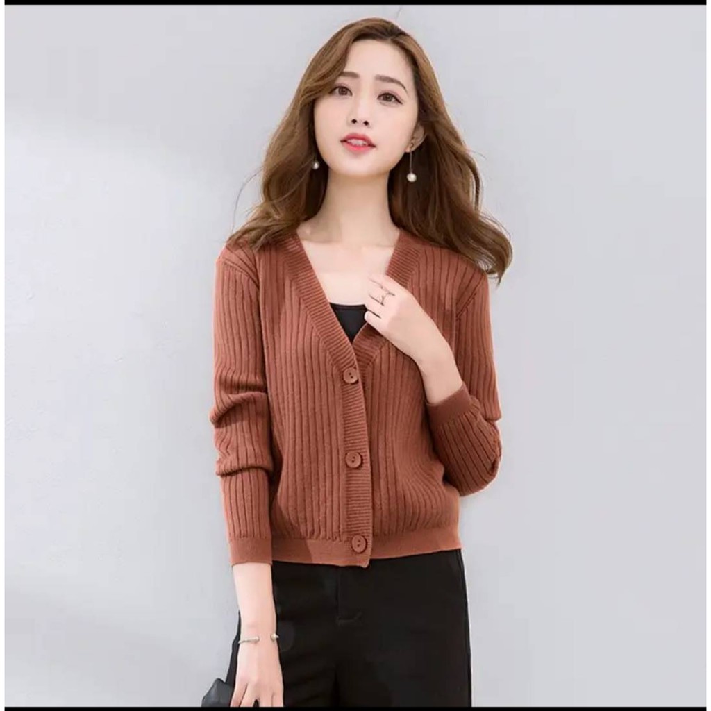 Áo khoác len 💖 FreeShip đơn 50k 💖 Áo len cardigan thu đông ngắn basic 2020 | BigBuy360 - bigbuy360.vn