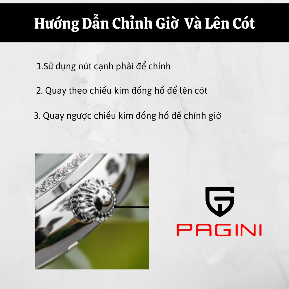 Đồng Hồ Cơ Nam PAGINI 𝐇𝐚̀𝐧𝐠 𝐗𝐢̣𝐧 Lộ Máy Bảo Hành 12 Tháng