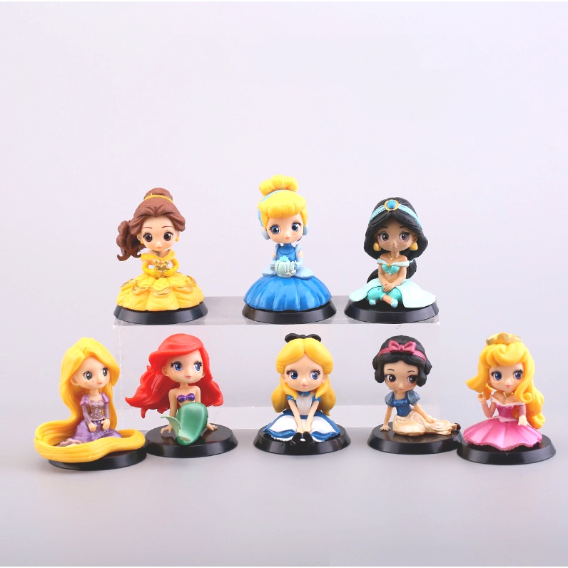 Set 8 Mô Hình Công Chúa Disney Bằng Pvc Dùng Trang Trí Bánh Kem