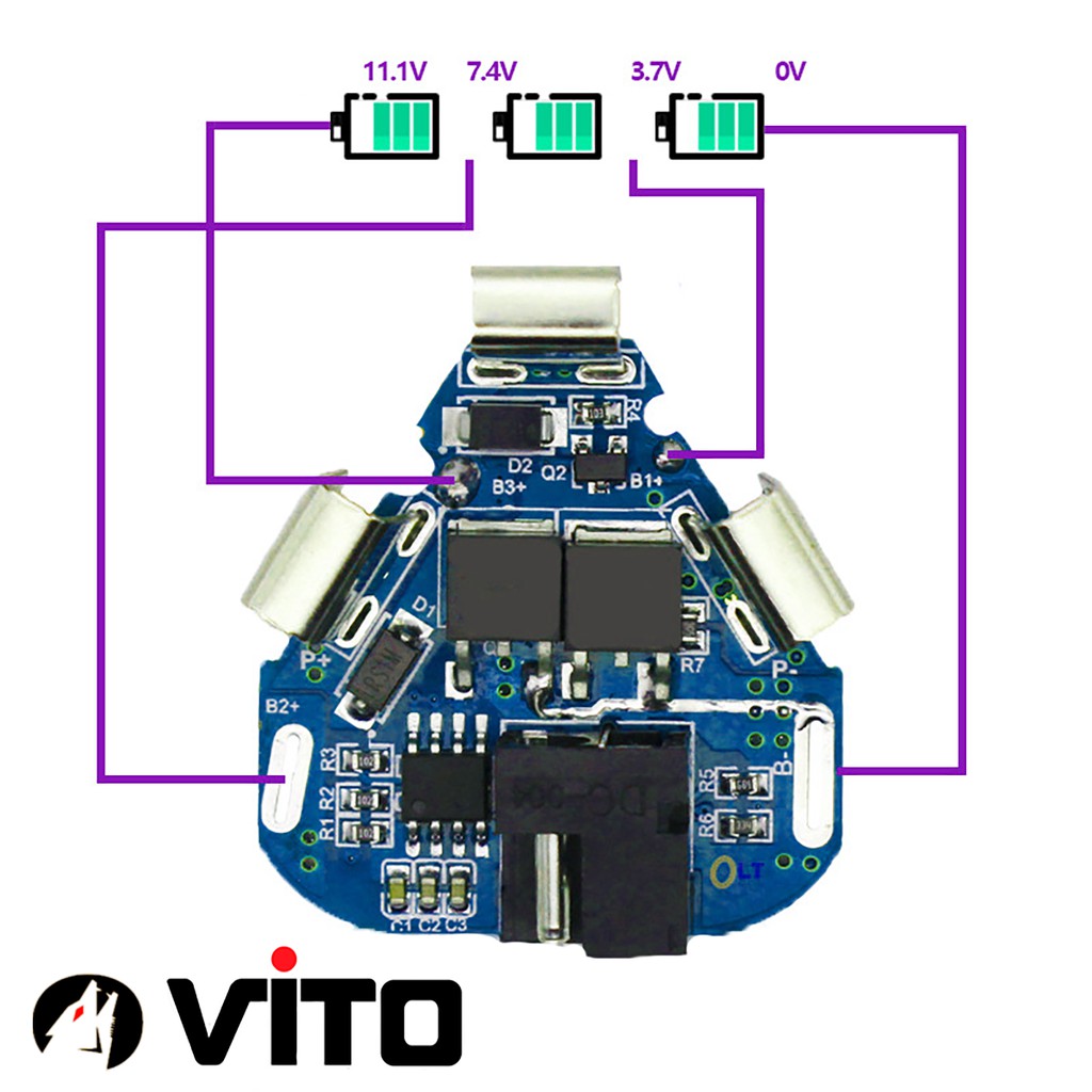 Mạch Sạc Và Bảo Vệ Pin 3S VITO 12V 12.6V