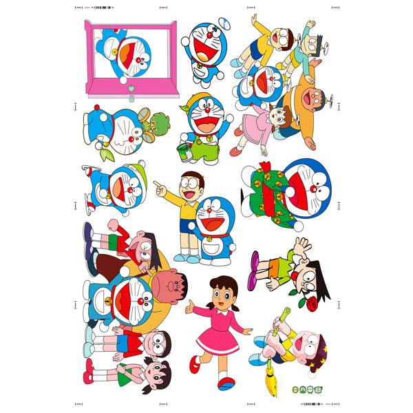 Miếng dán họa tiết Doremon dễ thương trang trí phòng cho bé