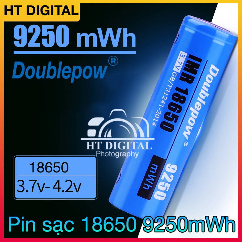 Pin sạc Doublepow 18650 3.7V 9250mWh - Pin 18650 cho pin xe điện, máy khoan, nguồn dự phòng, thiế bị y tế