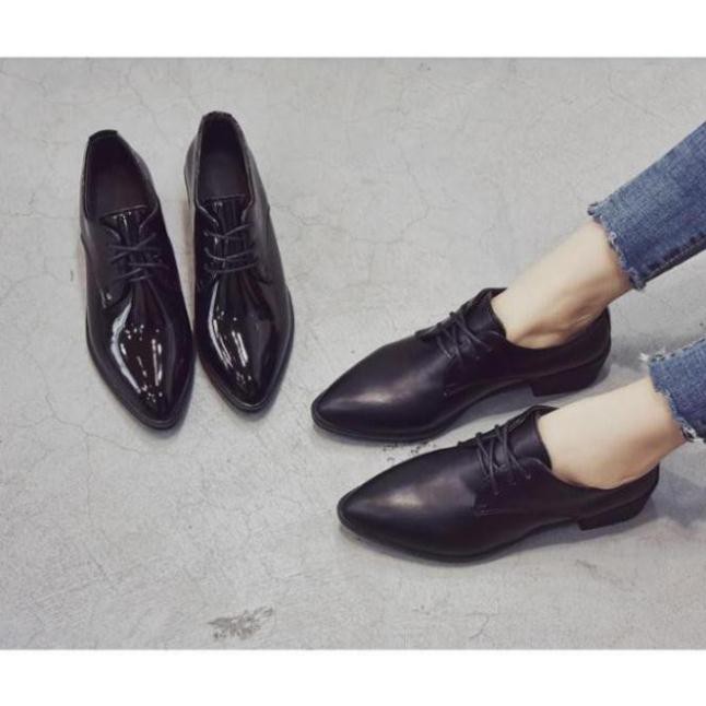 giày oxford nữ mũi nhọn da bóng và da lì Hang Quang Chau mẫu mới nhất | BigBuy360 - bigbuy360.vn