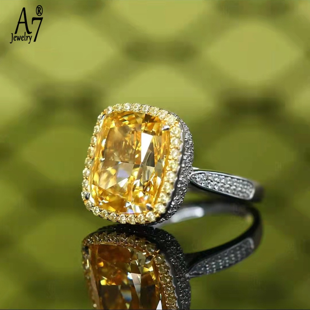 Nhẫn Hở Đính Kim Cương Vàng Hình Vuông X4Y28 Sang Trọng Cho Nữ