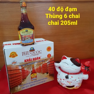 Nước mắm khải hoàn: thùng 6 chai thủy tinh 205ml, 40 độ đạm