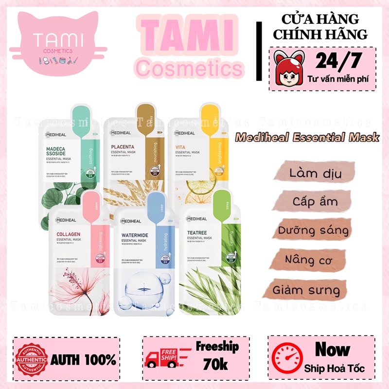 [Mẫu mới]Mặt Nạ Mediheal Essential Mask cấp ẩm, dưỡng sáng