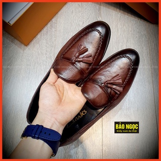 {HÀNG CAO CẤP-ĐẾ KHÂU} Giày lười nam băng đục và băng chuông thời trang✅ Đế cao su đúc 3cm - Bảo hành 12 tháng ⚡ MÃ K226