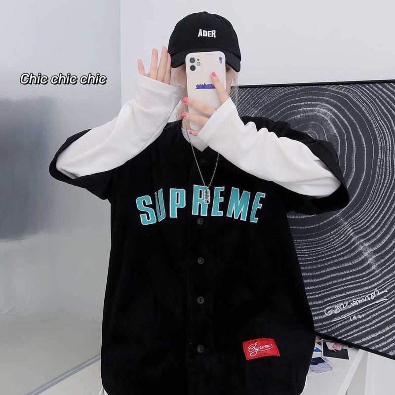 Áo baseball Supreme