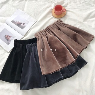 Chân váy xếp ly nhung 2 lớp - T238
