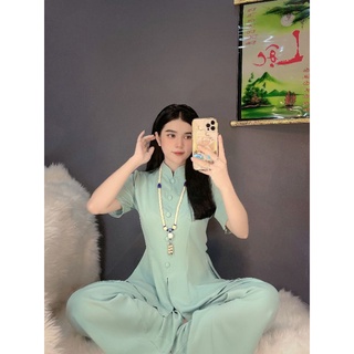Mẫu cổ tàu lụa trơn #ĐỒ LAM_ĐỒ ĐI CHÙA