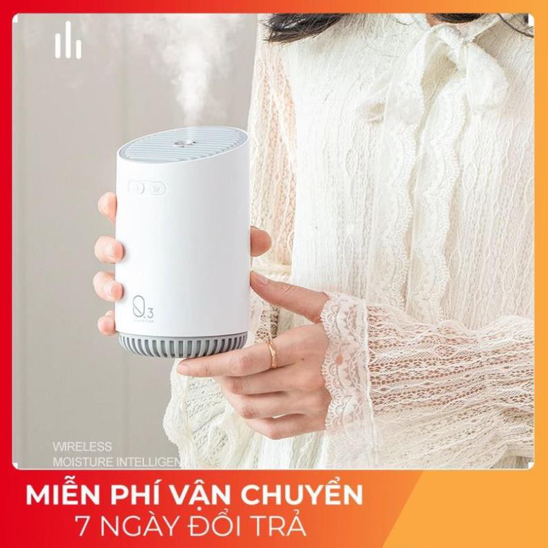 Máy phun sương Humidifier Q3, sạc pin, dung tích 320ml, tạo độ ẩm cho không khí, có chế độ đèn ngủ |HÀNG CHÍNH HÃNG|