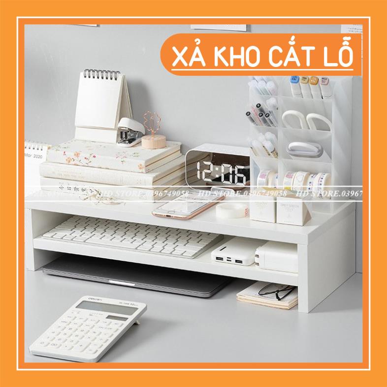 KỆ ĐỂ SÁCH - KỆ MÁY TÍNH - DECOR LẮP GHÉP - 2 TẦNG