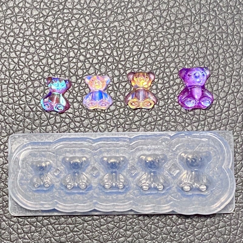 Khuôn silicon nail gấu, nơ, hoa, dấu chân trái tim làm charm nail hot, khuôn silicon đắp bột làm móng nghệ thuật