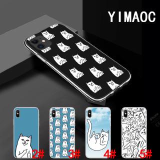 Ốp điện thoại TPU mềm trong suốt họa tiết mèo ripndip 214A cho iPhone XS Max XR X 11 Pro 7 8 6 6S Plus