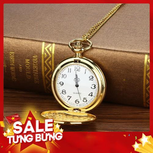 Đồng hồ quả quýt mặt chạm khắc phong cách retro - Hàng nhập khẩu