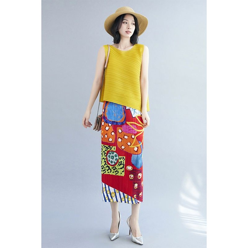 Chân Váy Xếp Ly Mỏng Lưng Cao Không Kẹp Kiểu Mới 2022 Dễ Phối Đồ