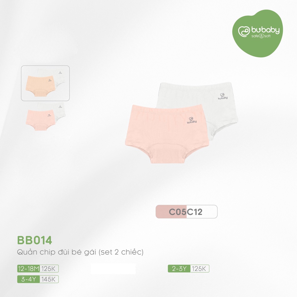 BU BABY- Set 2 quần chip đùi cho bé gái Bu baby từ 18 tháng