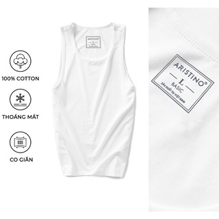Áo Ba Lỗ Trắng Basic - AC21 Aristino 100%COTTON
