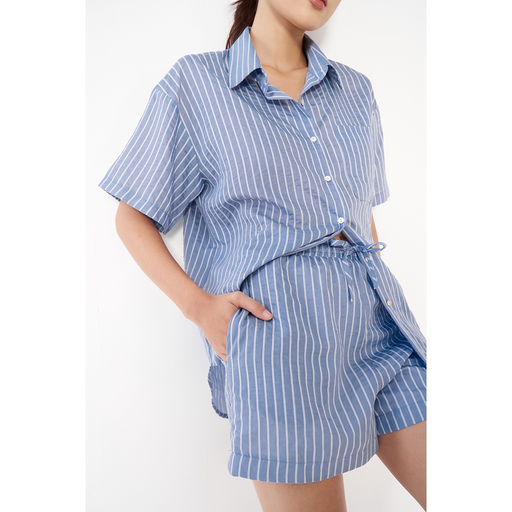 DOTTIE - Quần short kẻ sọc nữ xanh dương Q0266