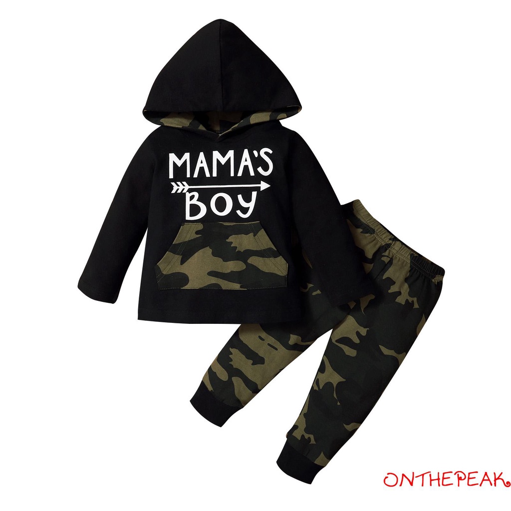 Set áo hoodies có nón dài tay + quần dài họa tiết rằn ri thời trang cho bé