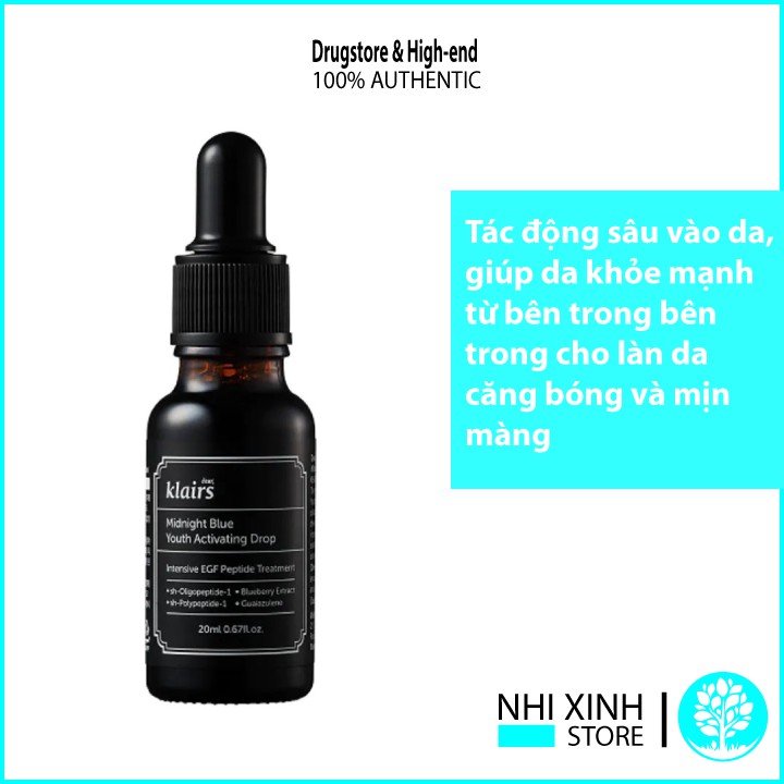 Tinh chất dưỡng phục hồi da ban đêm Klairs Midnight Blue Youth Activating Drop 20ml
