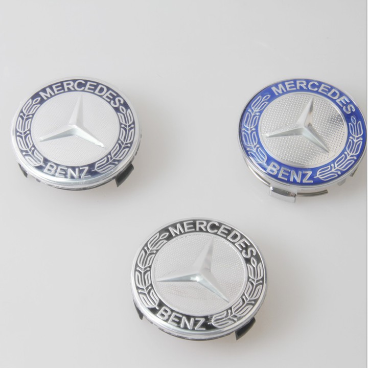 Logo chụp mâm xe ô tô, xe hơi Mercedes Benz cao cấp đường kính 75mm, Nhựa ABS - 01 chiếc