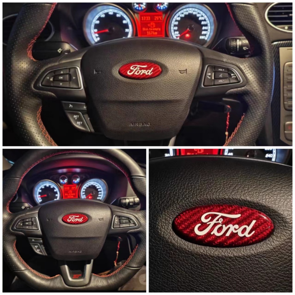 1 Miếng Dán Trang Trí Vô Lăng Xe Hơi FORD FOCUS MONDEO Bằng Sợi Carbon