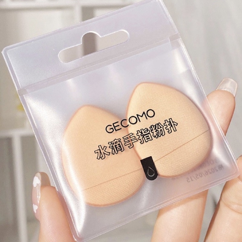 Set 2 Bông Mút Che Khuyết Điểm GECOMO Cao Cấp Mút Tán Kem Nền Cushion Hình Giọt Nước Bông Phấn Trang Điểm