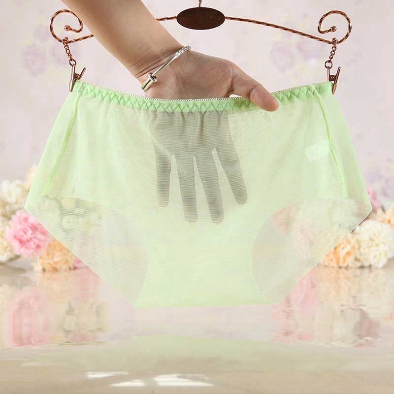AOFEIQIKE Quần lót bằng polyester xuyên thấu siêu mỏng thoáng khí không đường may gợi cảm L-3XL cho nữ