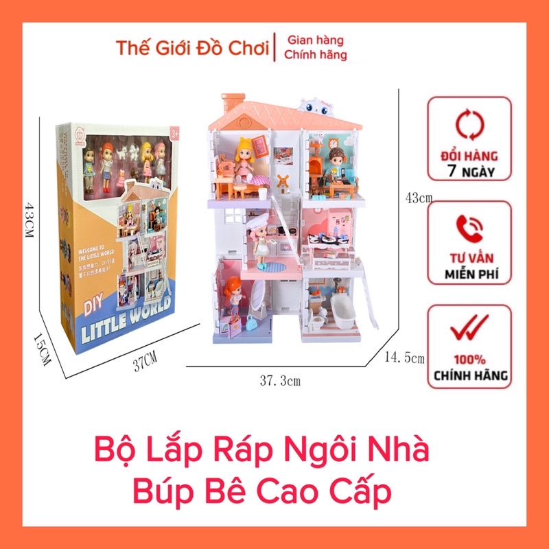 Mô hình đồ chơi lắp ráp ngôi nhà búp bê Little World DIY cao cấp tphcm