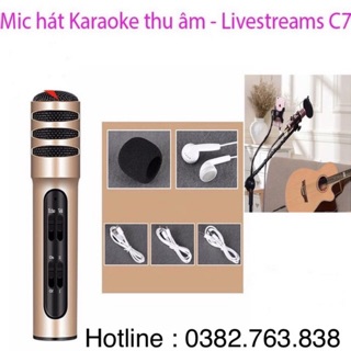 Micro C7 thu âm live stream loại cao cấp kèm tai phone