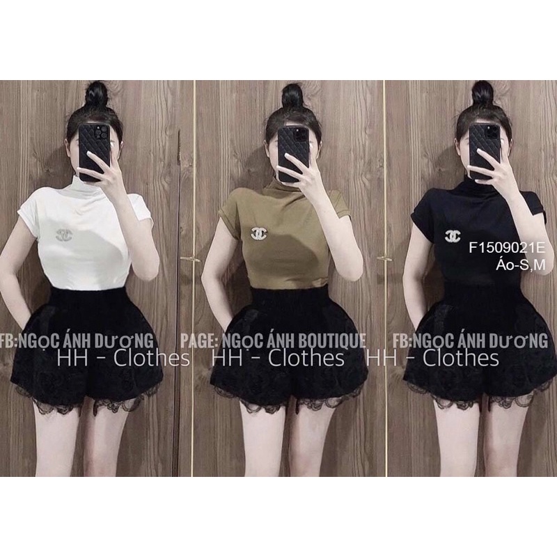 Áo thun giấy cổ tim form rộng hot trend