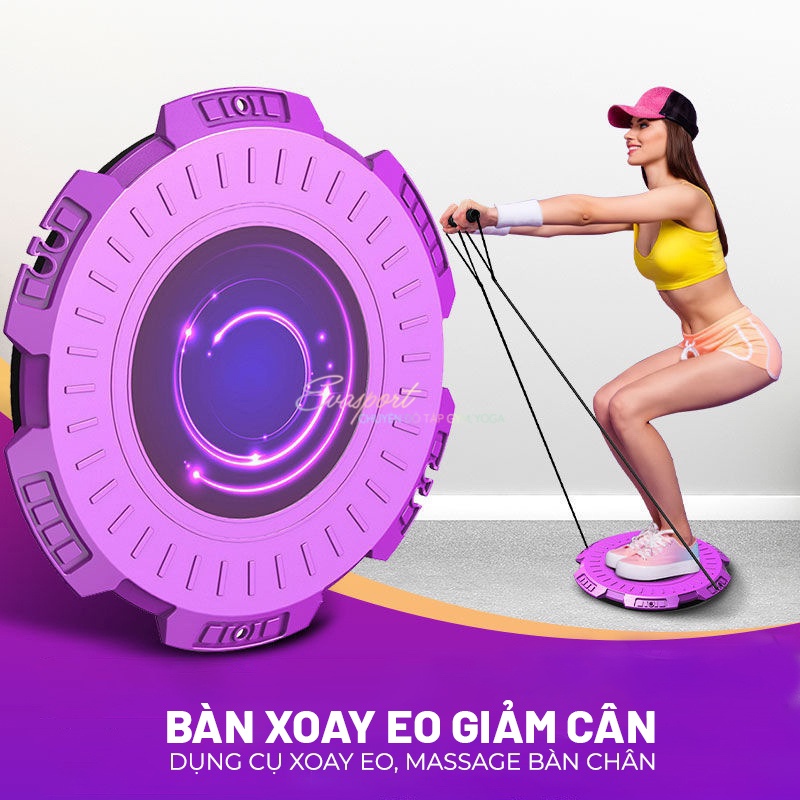 Bàn Xoay Kèm Dây Nữ Từ Tính Đa Năng Hỗ Trợ Luyện Tập Thể Thao Dụng Cụ Tập Cơ Bụng Giảm Cân Tại Nhà Evasport