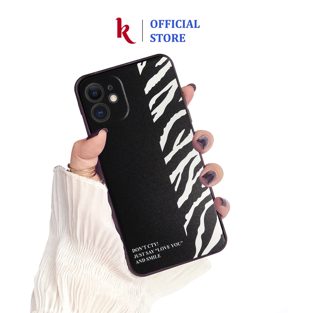 Ốp lưng iphone bo cam họa tiết ngựa vằn bảo vệ điện thoại 7 8 plus 6 6s x xs xr 11 pro max se2 12 mini 12 pro max