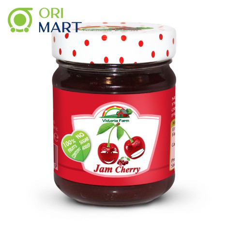 Victoria farm NO SUGAR Cherry jam 100% fruits 220g - Mứt quả anh đào Victoria Farm Jam Cherry 220g