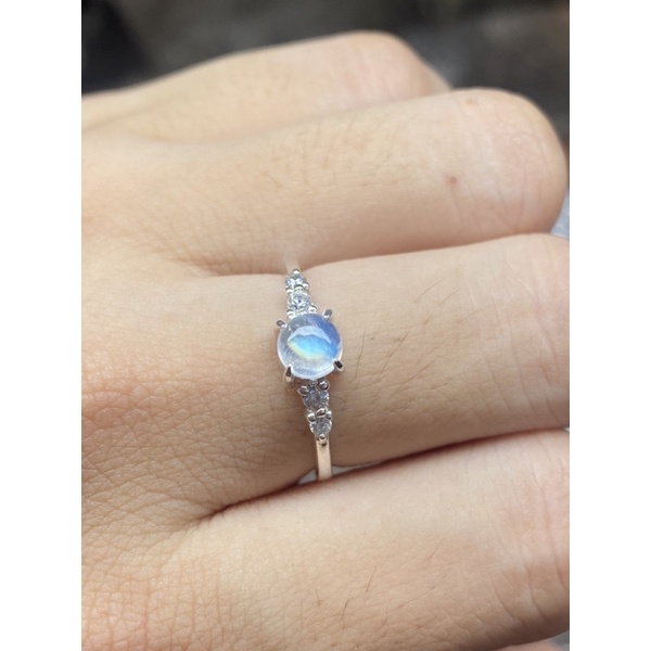 Nhẫn bạc 950 đá moonstone!